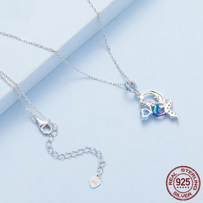 Platinum-Plated S925 Silver Mermaid Necklace