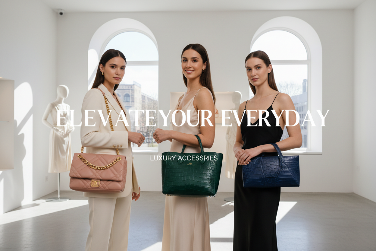 Luxury bags in boutique setting