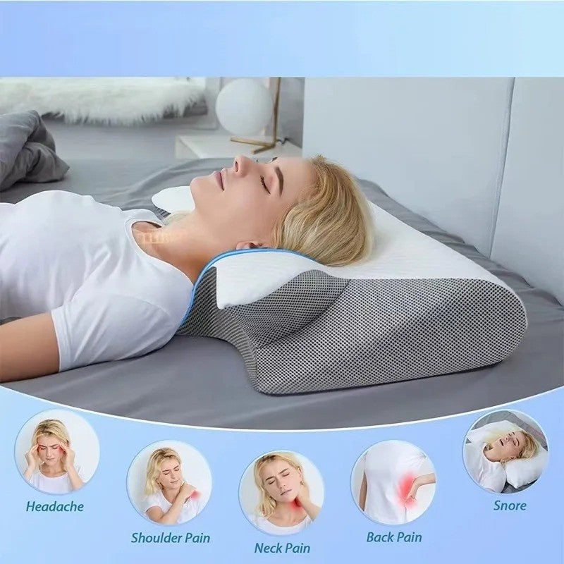 Memory Foam Neck Contour Pillow Cervical Orthopedic Groove Ergonomic Support AU