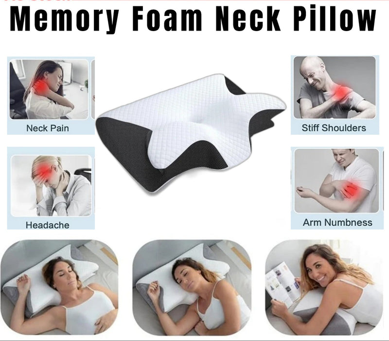 Memory Foam Neck Contour Pillow Cervical Orthopedic Groove Ergonomic Support AU
